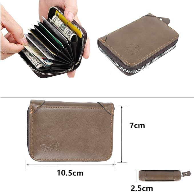 Stealodeal Brown 11 Slot Debit/Credit Card Holder Leather Wallet Unisex - Image 3