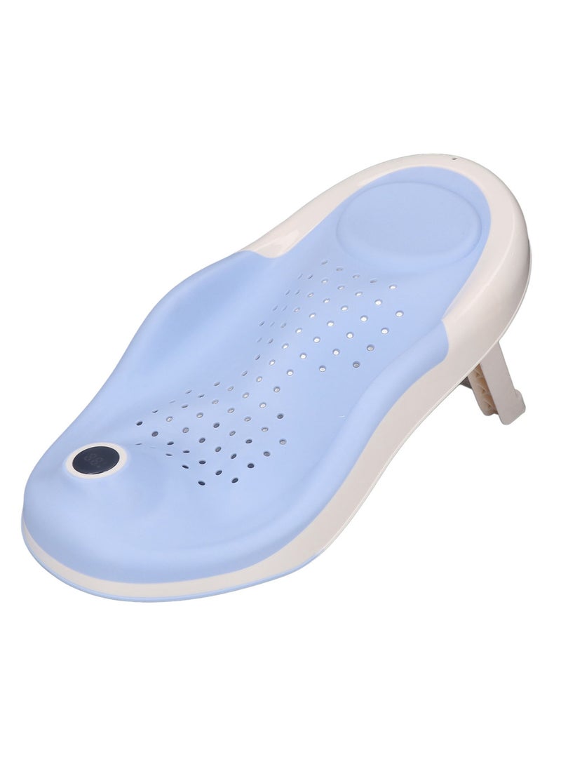 Velaurs Foldable Baby Bath Stand with Thermometer Non-slip Blue  - Image 1