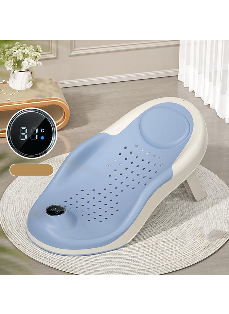 Velaurs Foldable Baby Bath Stand with Thermometer Non-slip Blue  - Image 4