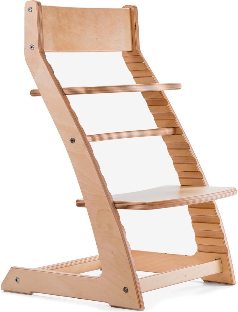 Fornel Wooden High Chair for Babies and Toddlers Easy Clean Adjustable High Chair for Eating Toddler HighChair for Dining Table Montessori Baby highchair from 3 Years to 200 Lb Grow with Child