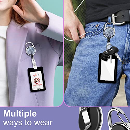 Toykee ID Badge Holder with Lanyard and Retractable Badge Reel Clip, Lunar Eclipse Moon Card Name Tag Lanyard Vertical ID Protector Bage Clips for Nurse Nursing Doctor Teacher Student - Image 5