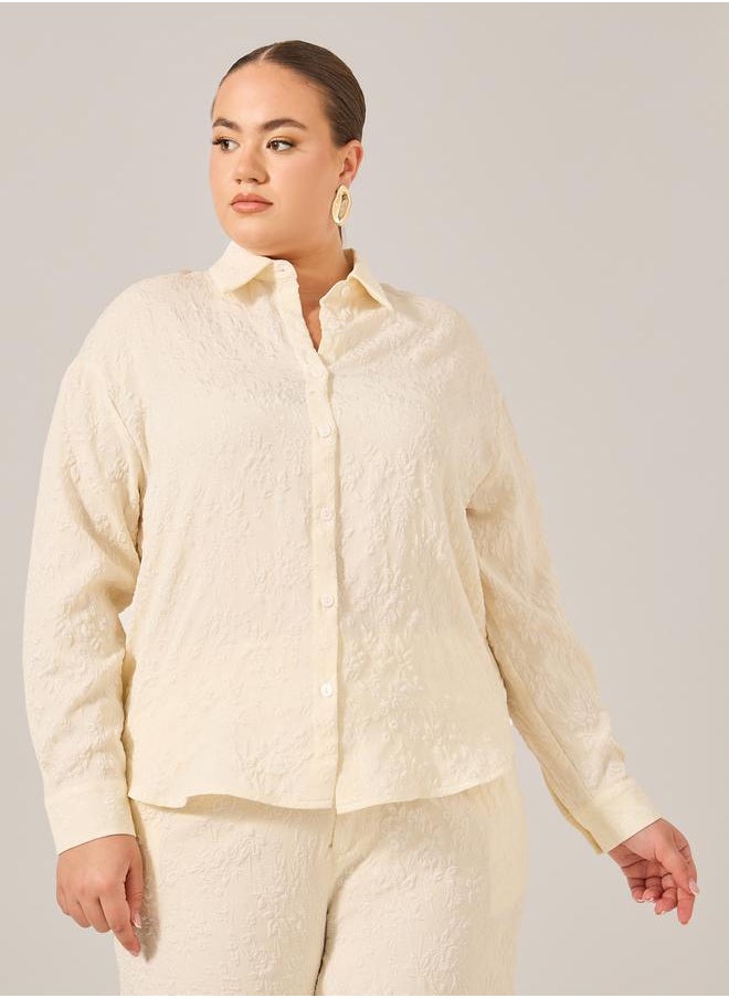 Styli - Plus Size Oversized Jacquard Shirt - Image 1