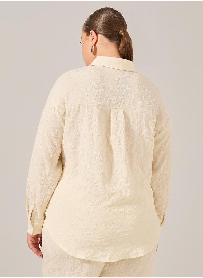 Styli - Plus Size Oversized Jacquard Shirt - Image 1