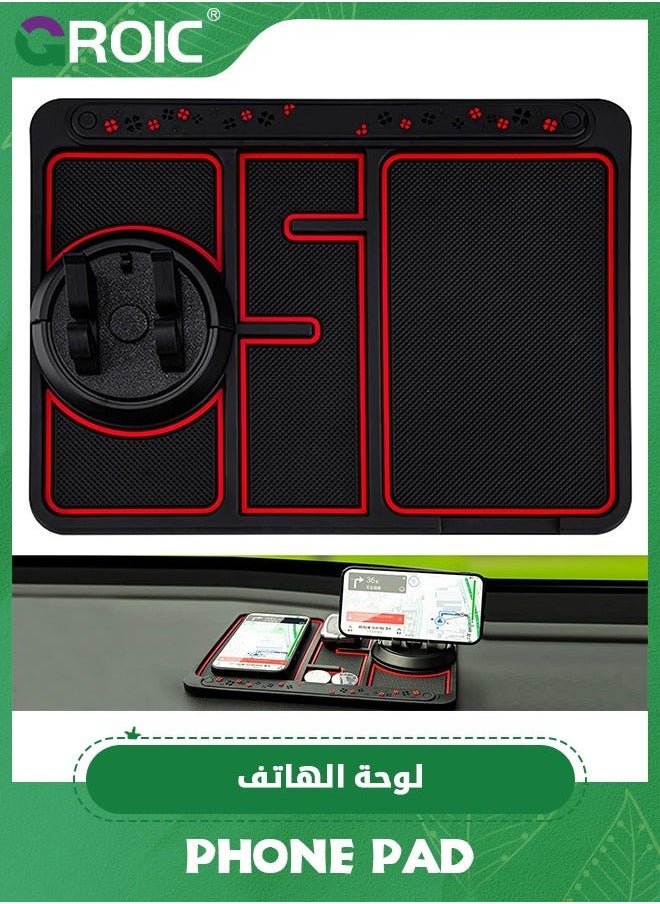 GROIC - Non-Slip Phone Pad for 4-in-1 Car, Universal Multifunctional 360 Degrees Rotating Car Mobile Holder, Aromatherapy, Number Plate and Anti-Slip Mat etc Function - Image 1