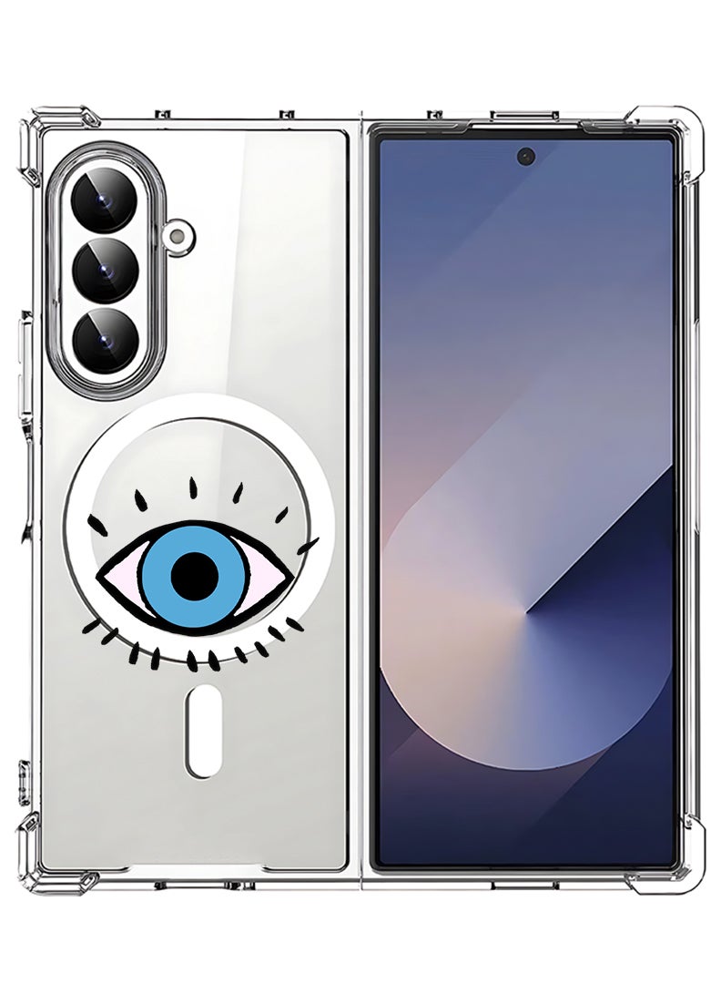 Theodor Magnetic Case for Samsung Galaxy Z Fold 7 Compatible with MagSafe Wireless Charging, Shockproof Phone Bumper Cover Eye - Image 1