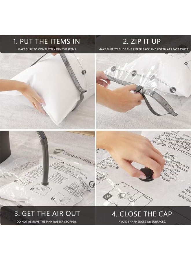 Arabest 9 Pack Vacuum Storage Bags, Space Saver Bags with Travel Hand Pump, Compression Airtight Sealer Bags for Clothes, Bedding, Pillows, Comforters, Blankets, 3 Jumbo, 3 Large, 3 Medium - Image 5