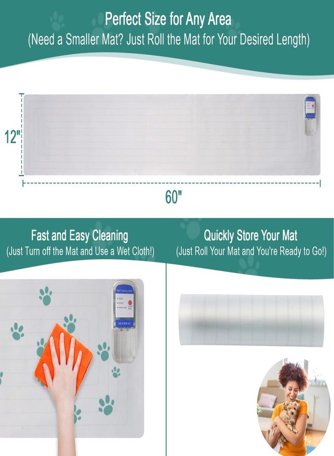 SEERWAY Scat Mat for Dogs & Cats, Shock-Free Pet Training Mat to Keep Pets Off Furniture, Beds, Couches | Waterproof, Portable Indoor Deterrent Pad with Adjustable Sensitivity - Image 4