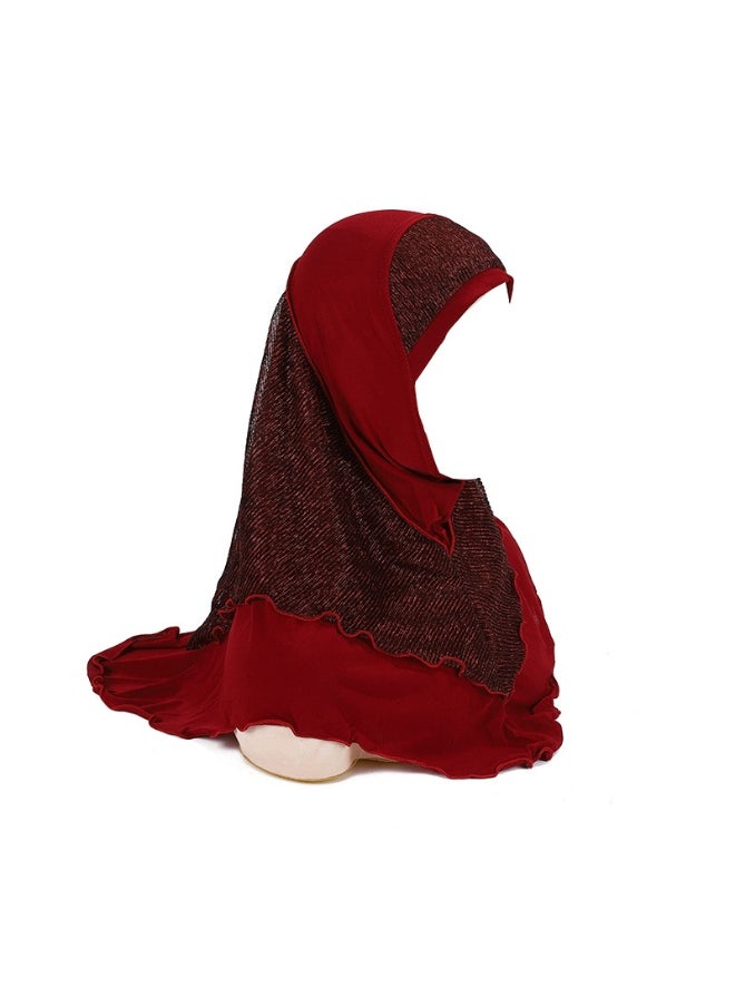 NIBEMINENT Women Muslim Hijab Head Wrap Scarf Fashion Lace Head Scarf Headwear Hair Cap Shawl 