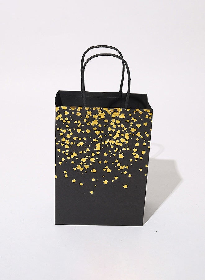 Hanayo 20 Pcs Gift Bags Paper Tote Bag Lightweight Wrapping Bag Stylish Design Reusable Grocery Bags Suitable for Birthday Wedding Gift Giveaway Activity Valentine's Day(Black) - Image 4