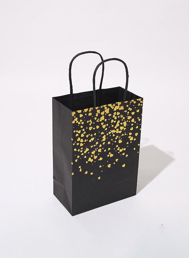 Hanayo 20 Pcs Gift Bags Paper Tote Bag Lightweight Wrapping Bag Stylish Design Reusable Grocery Bags Suitable for Birthday Wedding Gift Giveaway Activity Valentine's Day(Black) - Image 5