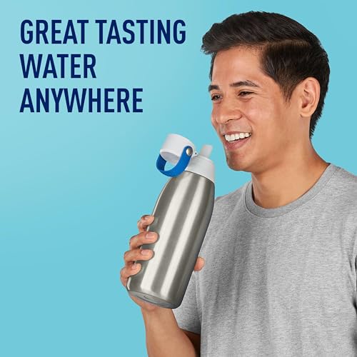 Brita Stainless Steel Premium Filtering Water Bottle, BPA-Free, Reusable, Insulated, Replaces 300 Plastic Water Bottles, Filter Lasts 2 Months or 40 Gallons, Includes 1 Filter, Stainless - 32 oz - Image 4