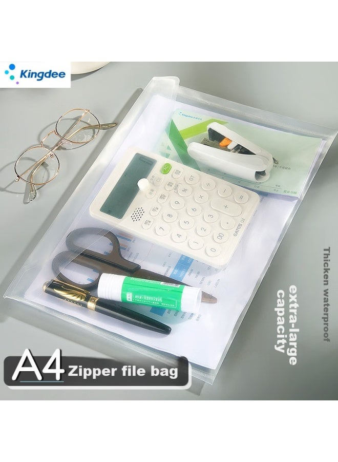 Kingdee 20-pack A4 Button Closure Transparent File Folders, Art Folders, Subject Classification Folders, Handheld Plastic Waterproof Exam Paper Storage Bags, Office Doent Filing Folders - Image 4