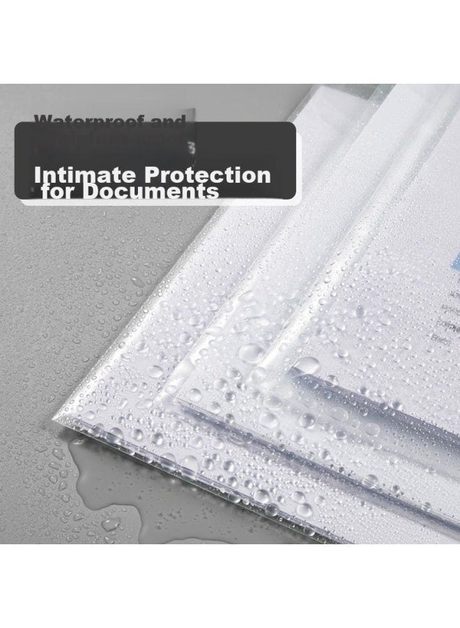 Kingdee 20-pack A4 Button Closure Transparent File Folders, Art Folders, Subject Classification Folders, Handheld Plastic Waterproof Exam Paper Storage Bags, Office Doent Filing Folders - Image 2