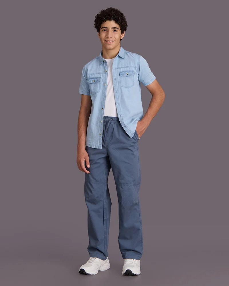 REDTAG Senior Boys  Blue Pull On Jogger Without Cuff