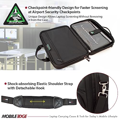 Mobile Edge ScanFast Laptop Briefcase Bag for Men and Women, for 16" PC and Compatible with MacBook 17", TSA Checkpoint Friendly, Black - Image 3