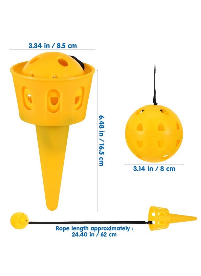 Toyvian Toyvian 3 Pcs Children Toys Kids Playset Scoop Ball Toy Chuck Ball Toy Out Door Toys Childrens Toys and Cup Game Catch a Ball in a Cup Game Catch Game Scoop Ball Summer Game Random Color  - Image 5