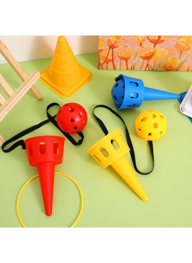 Toyvian Toyvian 3 Pcs Children Toys Kids Playset Scoop Ball Toy Chuck Ball Toy Out Door Toys Childrens Toys and Cup Game Catch a Ball in a Cup Game Catch Game Scoop Ball Summer Game Random Color  - Image 4