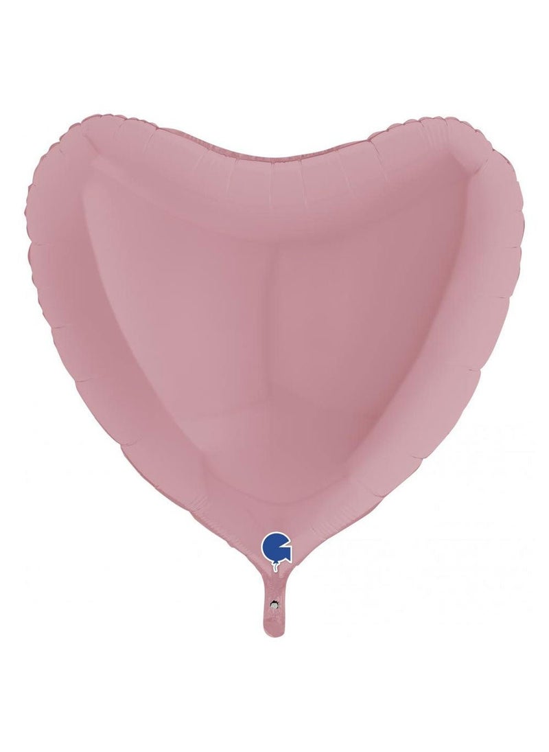 Large Heart Shaped Foil Balloon Matte Pastel Pink 91cm