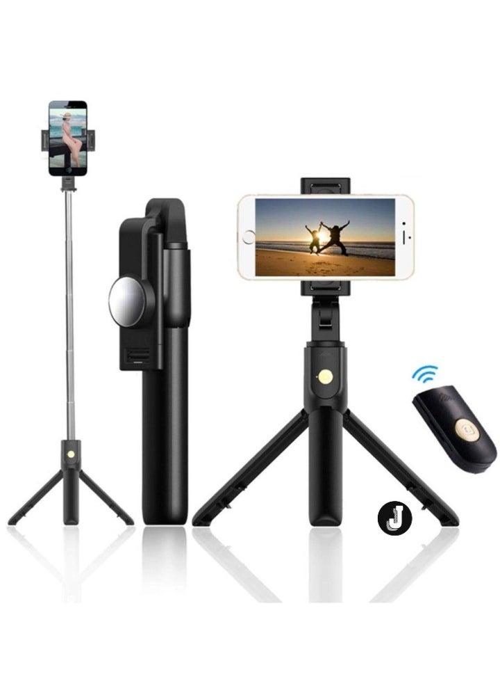 JAJEEK Tripod Selfie Stick – Integrated Live Broadcast Stand with Bluetooth for Horizontal & Vertical Mobile Phone Shooting - Image 2