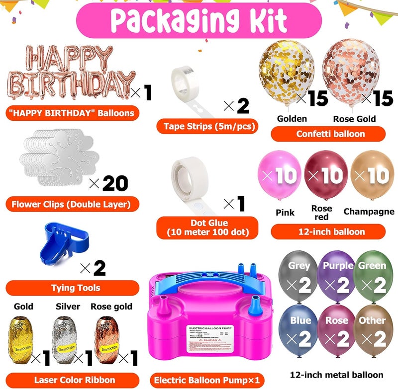ZEUSRAY Portable Electric Balloon Pump - 110V 600W Dual Nozzle Balloon Inflator Pump with 113 accessories Decorations for Party - Image 2