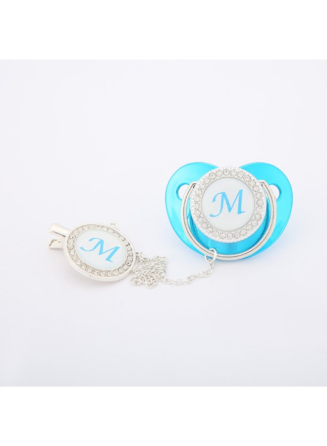 Baby Diamond Pacifier Maternal And Infant Products Food Silicone Letter Pattern With Chain Baby Pacifier