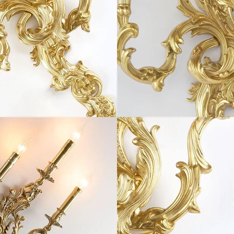 European Style Copper Candle Wall Lamp - Image 5