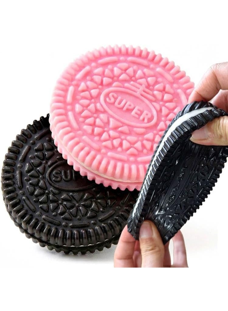 2PCS Squishy Cookies,Simulated Oreo Biscuits Squeeze Toys,Kawaii Sticky Fidget Toy,Sensory Toy,Cute Food Squishies,Desk Accessory,Stress Relief Toy,Party Favor,Gifts for  Kids and Adults - Image 1