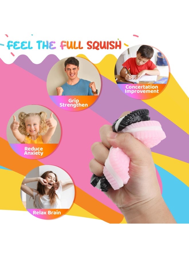 2PCS Squishy Cookies,Simulated Oreo Biscuits Squeeze Toys,Kawaii Sticky Fidget Toy,Sensory Toy,Cute Food Squishies,Desk Accessory,Stress Relief Toy,Party Favor,Gifts for  Kids and Adults - Image 3