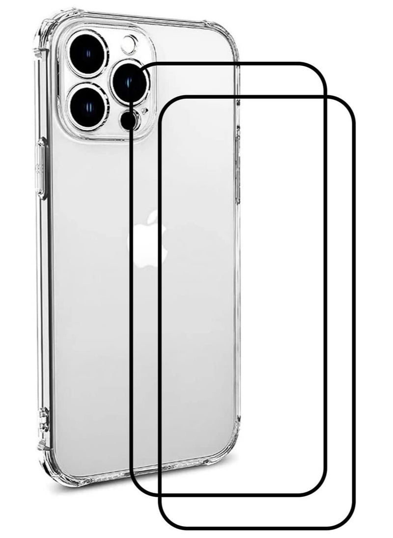 Raxoom (1+2Pcs) Compatible with iPhone 14 Pro Case Screen Protector Tempered Glass Protector Clear Transparent Cover for Apple 14 Pro Case (IPhone14 Pro) - Image 1