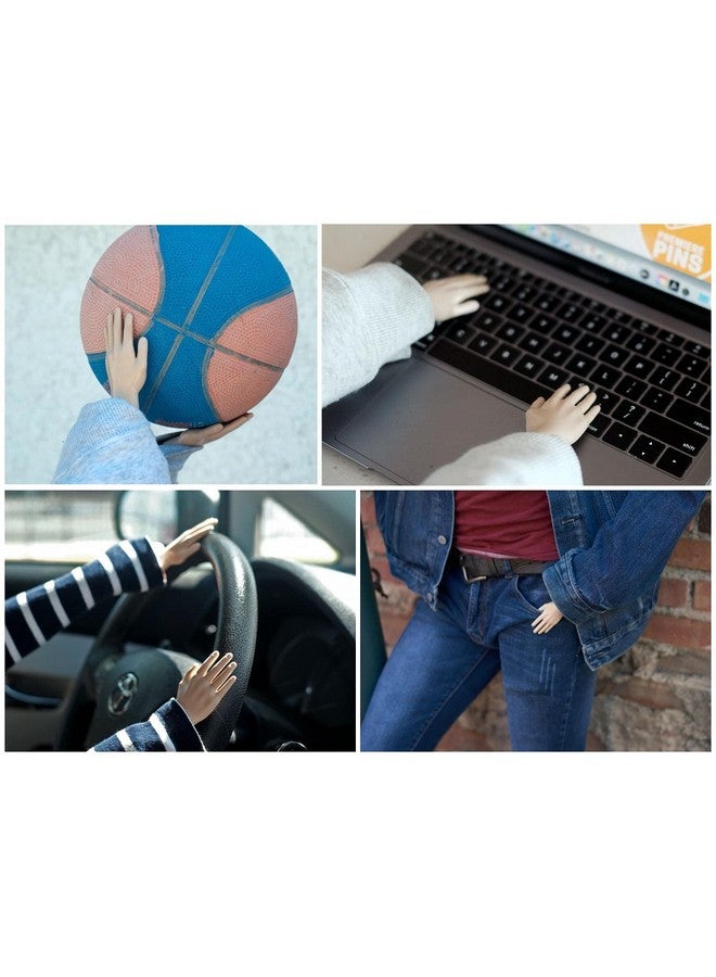 Toynk Tiny Hands 4.5-Inch Novelty Toys | Beige Left And Right Hands | Plastic Hand Puppets With Holding Sticks | Funny Gag Gifts, Figures For Imaginative Playtime - Image 2