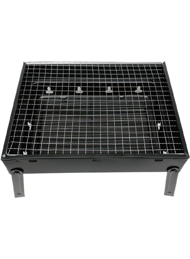 CATANES Bbq Grill Stainless Steel Wire Mesh Rack 51x51x15 Cm Black, Silver - Image 1