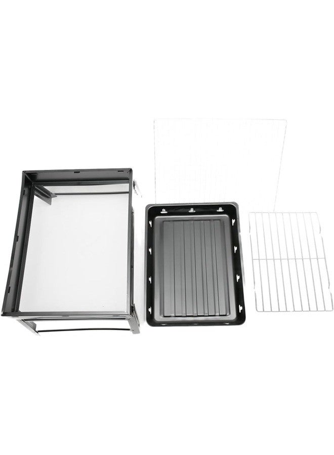 CATANES Bbq Grill Stainless Steel Wire Mesh Rack 51x51x15 Cm Black, Silver - Image 2