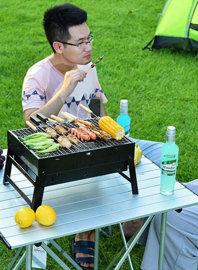 CATANES Bbq Grill Stainless Steel Wire Mesh Rack 51x51x15 Cm Black, Silver - Image 4