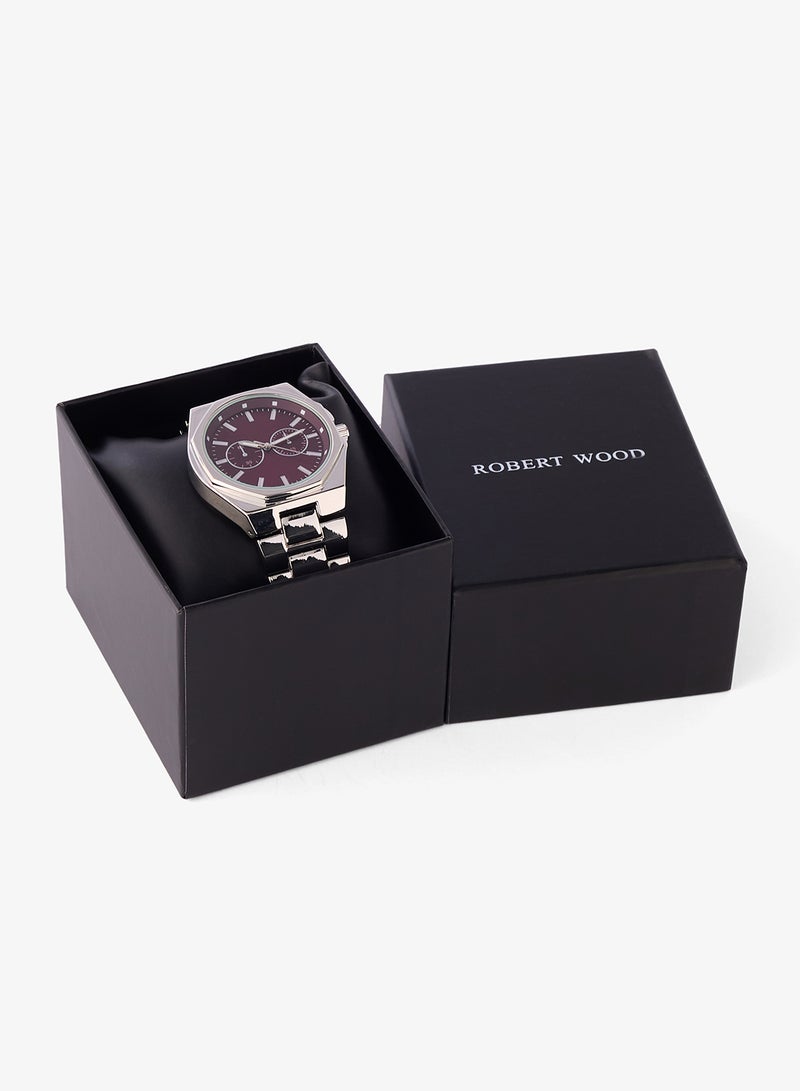 روبرت وود ساعة يد معدنية بعقارب - Image 5