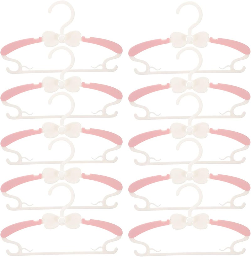 10pcs Telescopic Plastic Hangers for Clothes, Multifunctional ’s Clothes Rack with Hooks, Outfit Hangers in Pink for Closet Organization - Image 1