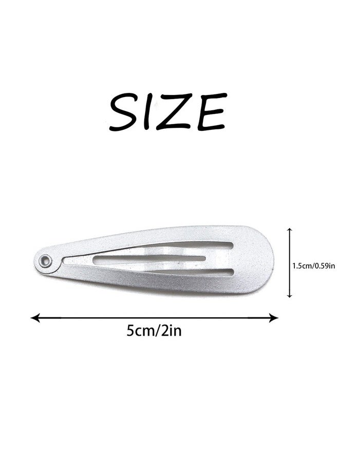 Dofash - 2IN/5CM Small Snap Hair Clips Metal Hair Barrettes Hair Grips Hair Accessories for Women - 12 Count/Silver Gray - Image 1