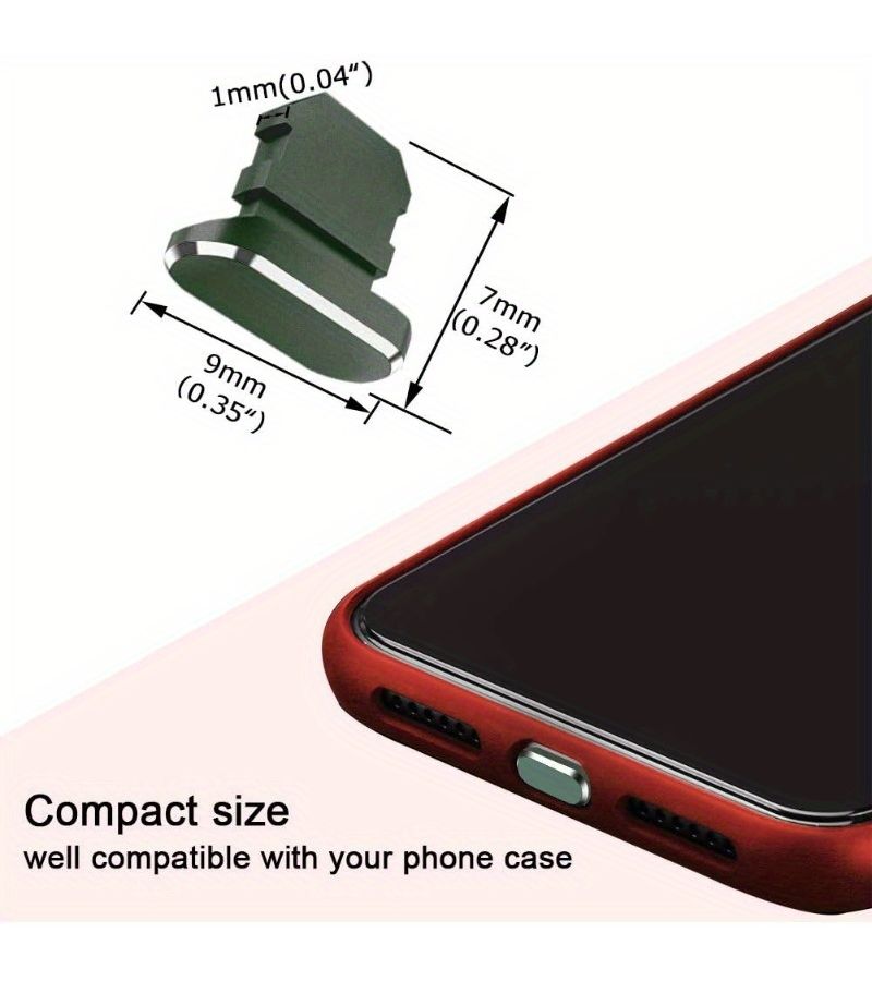 Anti Dust Plugs Metal Cover For iPhone 14 13 12 11 X XS XR 8 7 SE Plus Pro Max iPad Lightning Charging Port Dust Caps Protector With Holder 4 Pack Black - Image 2