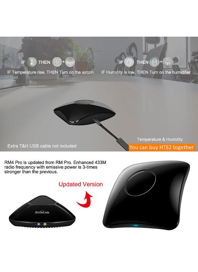 Broadlink - BroadLink RM4 Pro WiFi Smart Home Automation Universal Remote Controller WiFi+IR+RF Switch App Control Timer Compatible with Alexa Smart Home Automation - Image 1