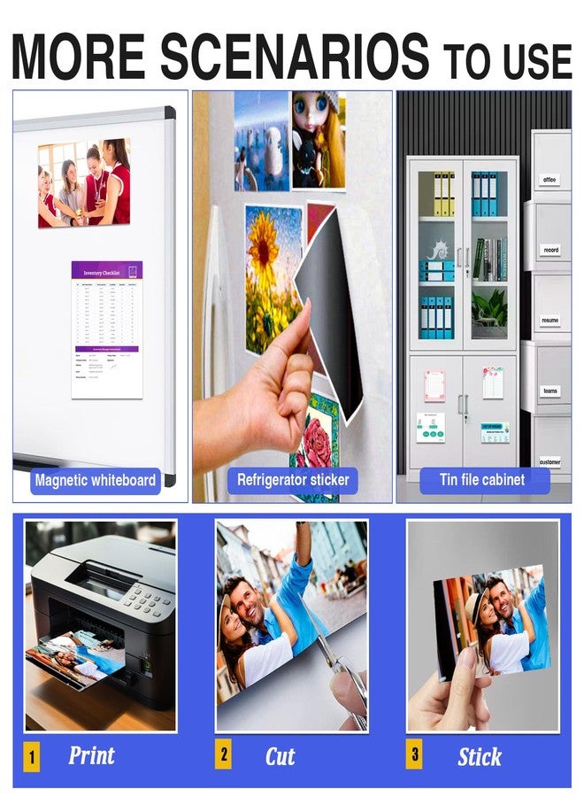 JINGZHAN Printable Magnetic Paper Non-Adhesive, 8.5" x 11" 12 Mil for Inkjet Printer & DIY Crafts, 70 Sheets - Image 4