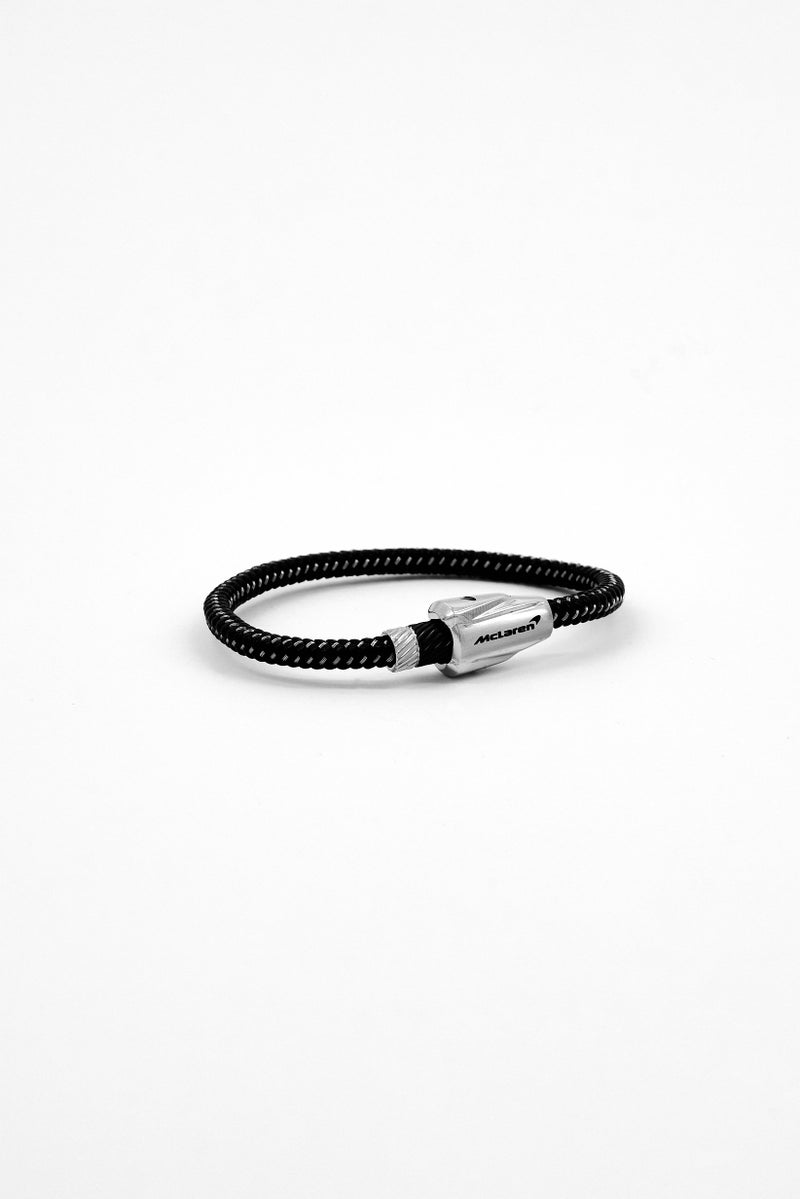 McLaren Men Torque Leather Bracelet, Black - Image 3