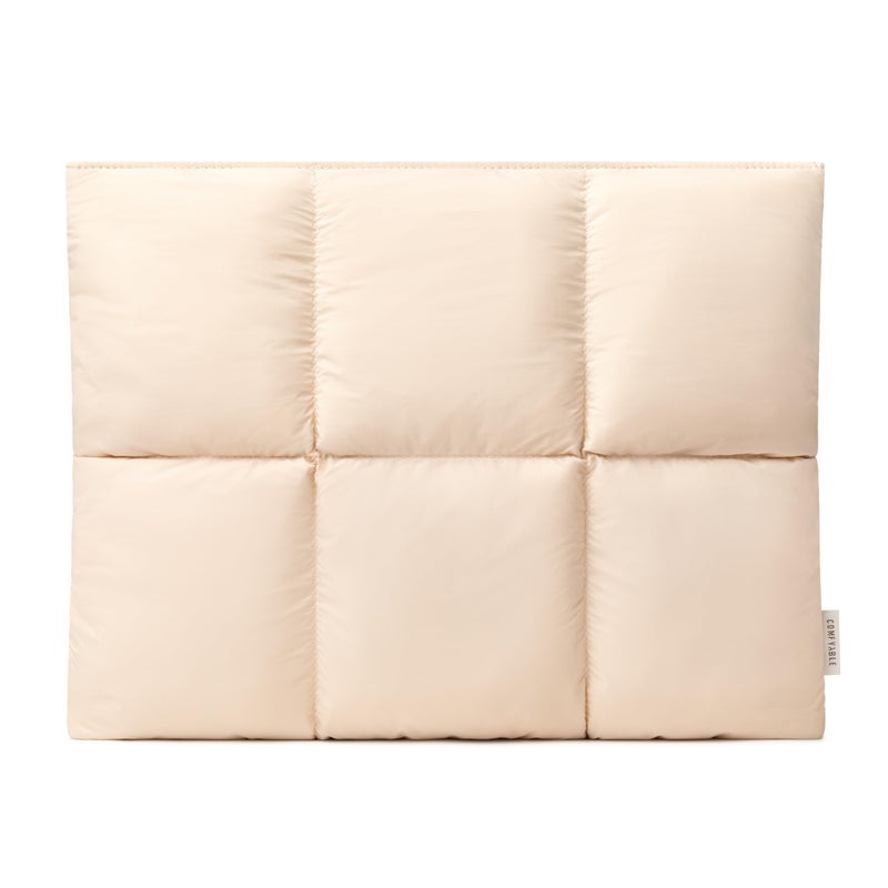 Comfyable Puffy Laptop Sleeve 13 Inch 14 Inch, Quilted Puffer Laptop Carrying Case, Pillow Case Compatible with MacBook Air M4 2025 M3 M2 M1, MacBook Pro M5 M4 Pro/Max, Beige - Image 1
