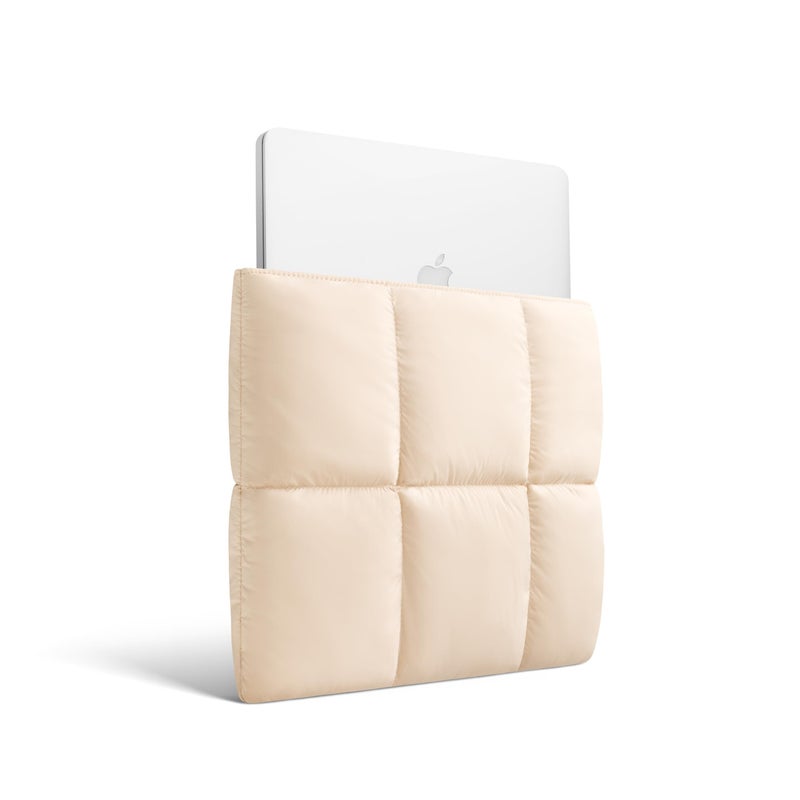 Comfyable Puffy Laptop Sleeve 13 Inch 14 Inch, Quilted Puffer Laptop Carrying Case, Pillow Case Compatible with MacBook Air M4 2025 M3 M2 M1, MacBook Pro M5 M4 Pro/Max, Beige - Image 2