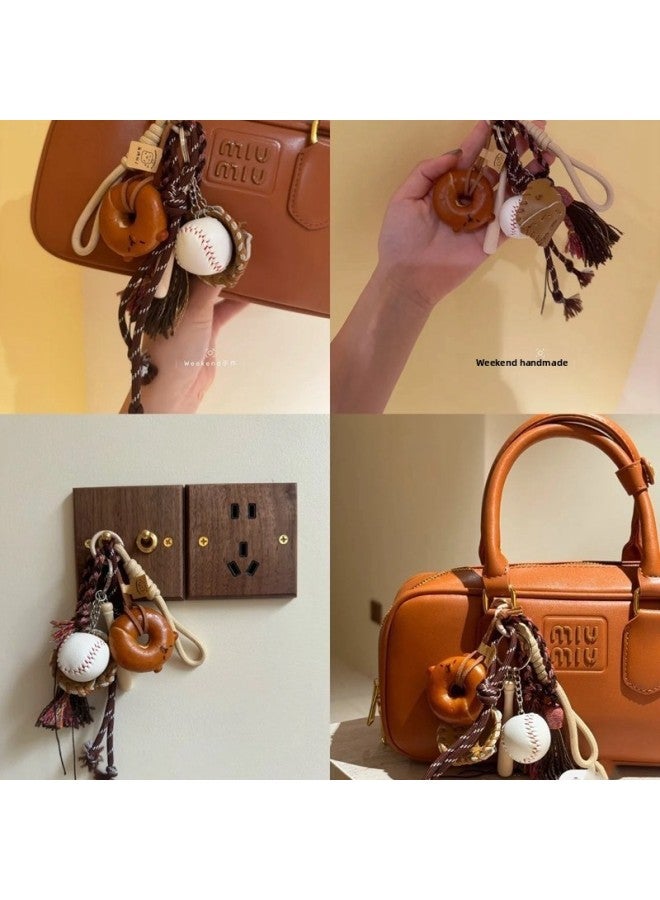Lanyard Generation Hair With A Decorative Backpack Alkaline Bread Key Chain Wind Pendant Small Crowdsourcing Pendant-Specification:Kapibala-tassel  - Image 3