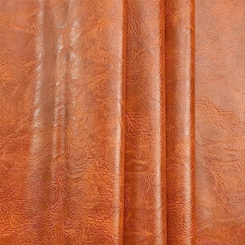 Yoquare 250cm x 140cm （98 x 54 Inch） Soft Leather Fabric - Faux Leather Fabric -1mm Thick for Upholstery - DIY Crafts - Light Brown Crazy Horse Distress - Image 3