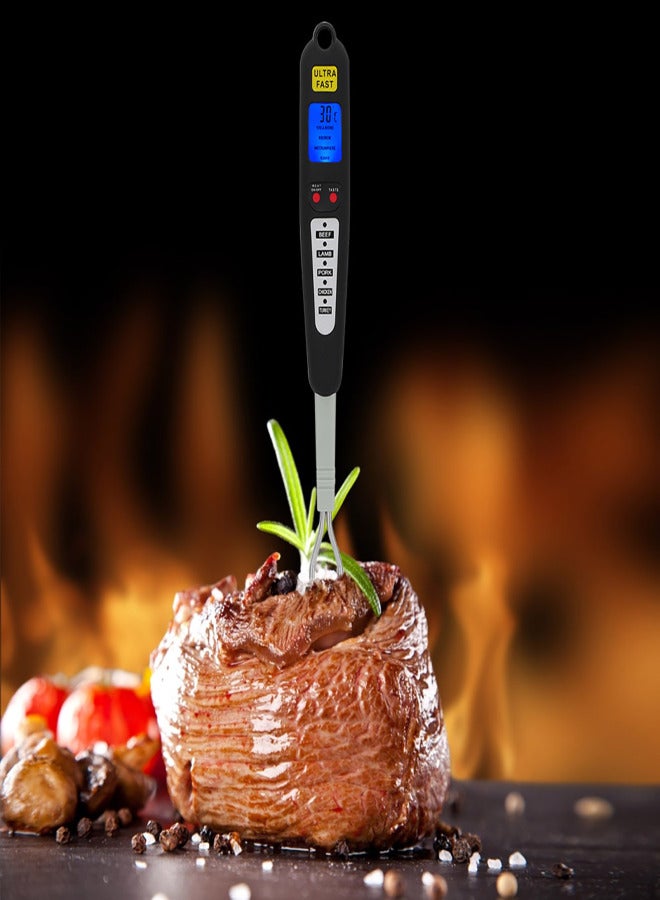 Digital Meat BBQ Thermometer Cooking Fork Instant Read Dual Probe LED Display - Image 2