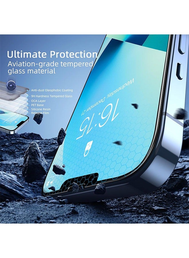 3 - قطعة حامي الشاشة على اي فون 14 و [ 6.7 بوصة ] شاشات الكريستال السائل ، سهلة التركيب ، فائقة الوضوح ، صلابة 9H ، ومكافحة الصفر - Image 4