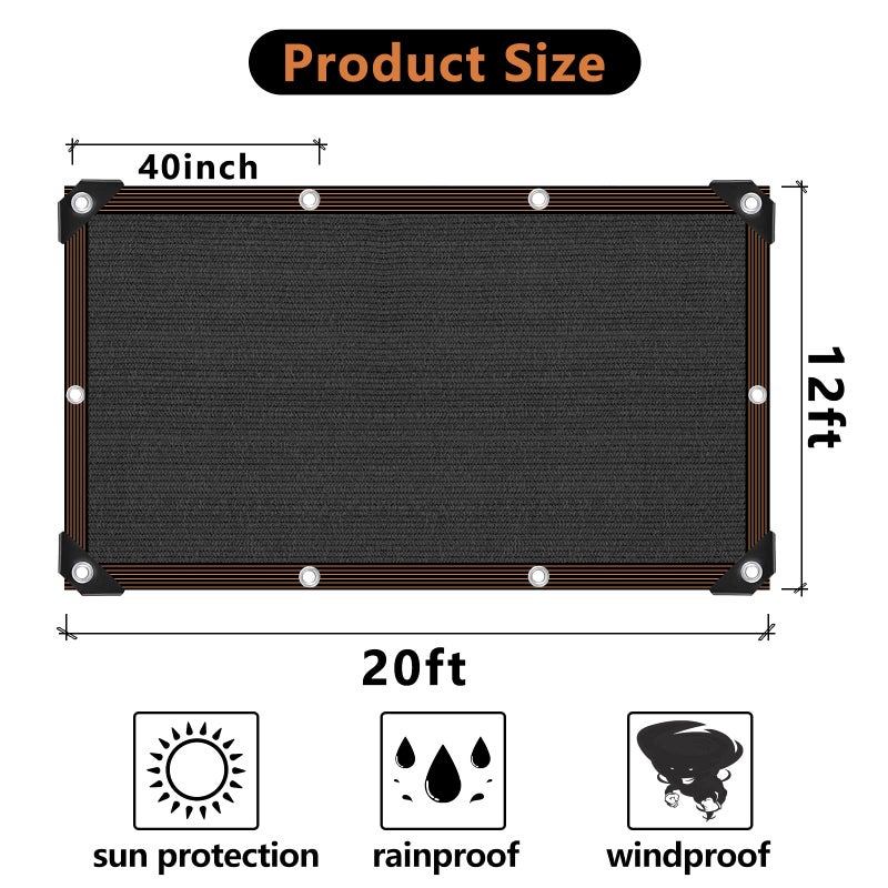 QLOFEI 90% Shade Cloth for Garden -12 x 20 FT Durable Mesh Tarp with Grommets, Sunblock Net for Patio for Plants Greenhouse Outdoor Pergola Sun Shade Neting for Chicken Coop Cover - Image 2