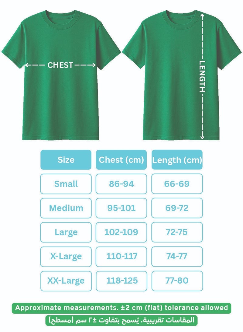 لوحة تيشيرت قطن لمناسبة اليوم الوطني السعودي أو للفخر بالانتماء للوطن في كل الأوقات للرجال والنساء بتصميم مبطوع من الخلف - Image 4