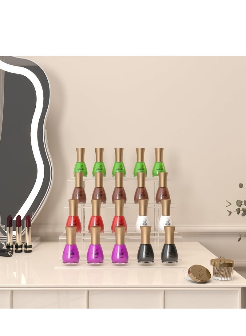 Arabest Acrylic Risers Display Stands 4 Tier Clear Perfume Organizer for Dresser 9" Acrylic Tiered Stand Figure Stand Display Rack Tiered Shelf for Lotion Organizer Cake Stand Display Skincare Stand Clear - Image 4