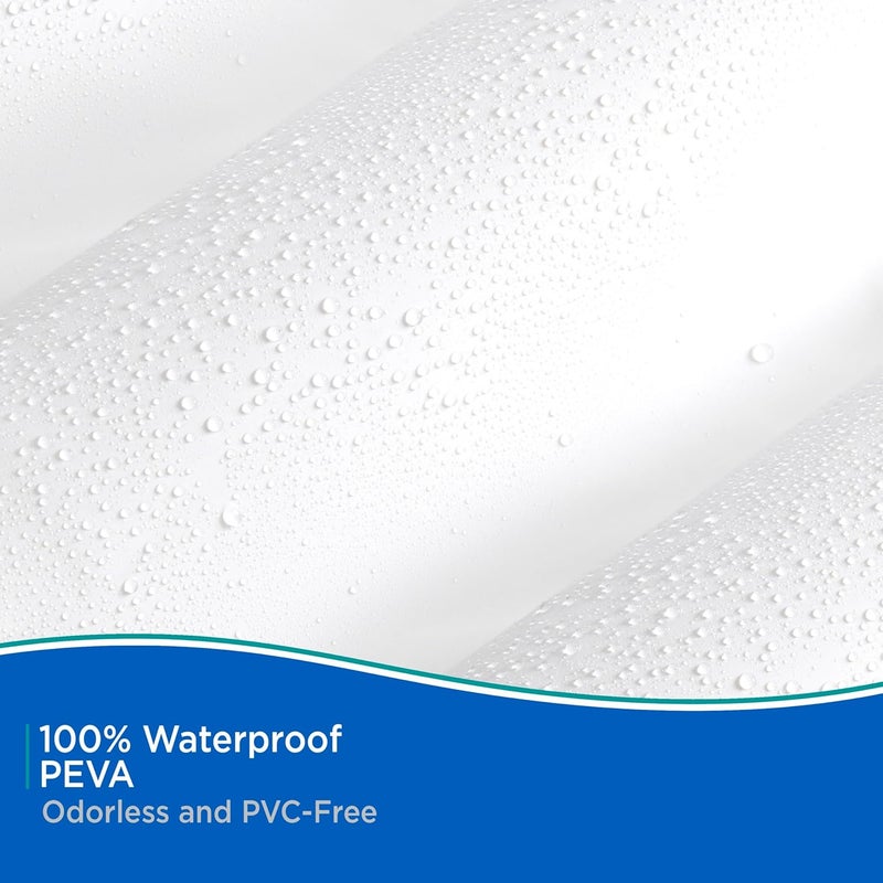 Kenney KN61430 Lightweight 3 Gauge Waterproof PEVA Shower Curtain Liner with Durable Eyelet Hang Holes and Weighted Magnetic Hem for Bathroom, 70" W x 72" H, White, 1-Pack - Image 5